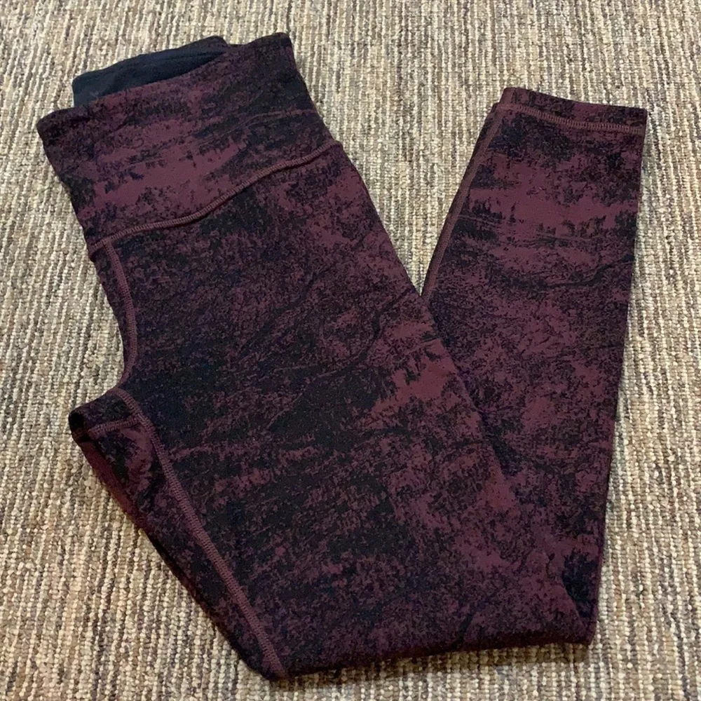 Athleta Red and Black Leggings - Picture 2 of 12